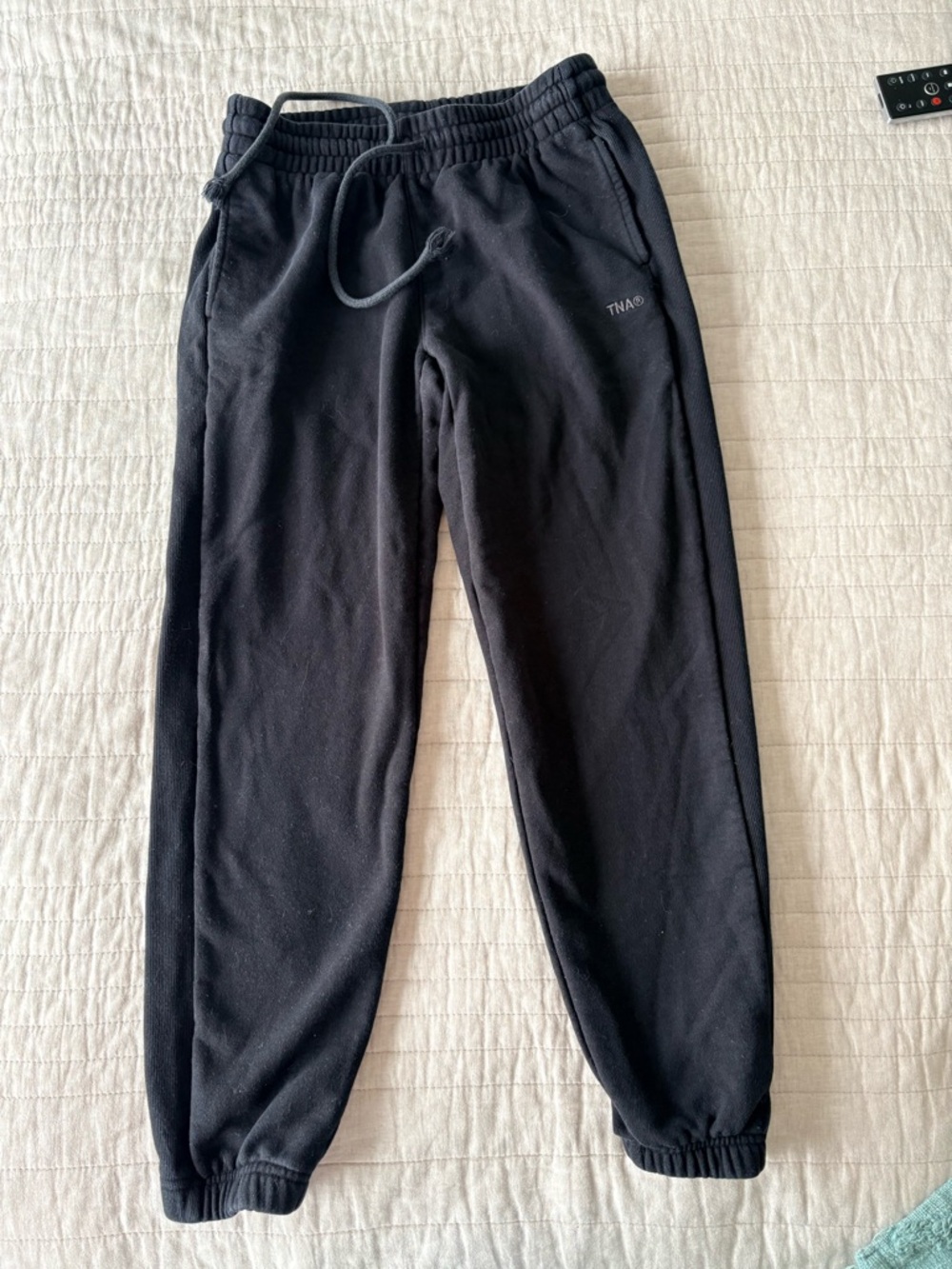 TNA Black Terry Fleece Boyfriend Sweatpants